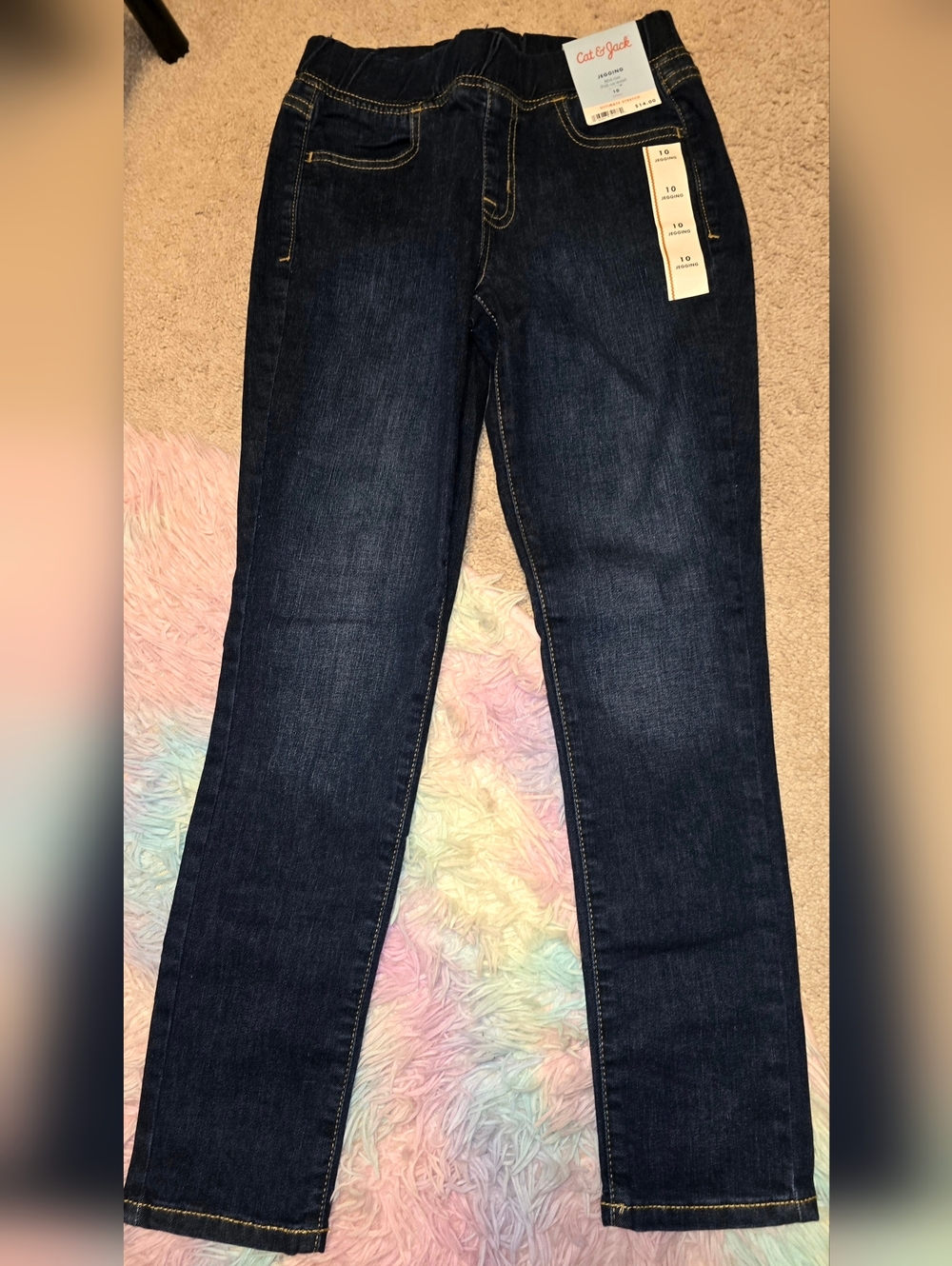 Cat & Jack Girls Dark Blue Straight Leg Jeggings